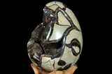 Septarian Dragon Egg Geode - Black Crystals #78546-2